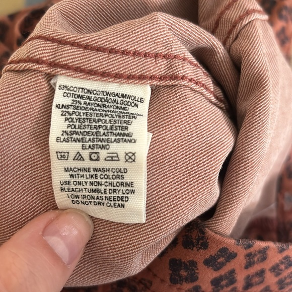 Free people modern femme stretch denim patterned skirt - Picture 6 of 6